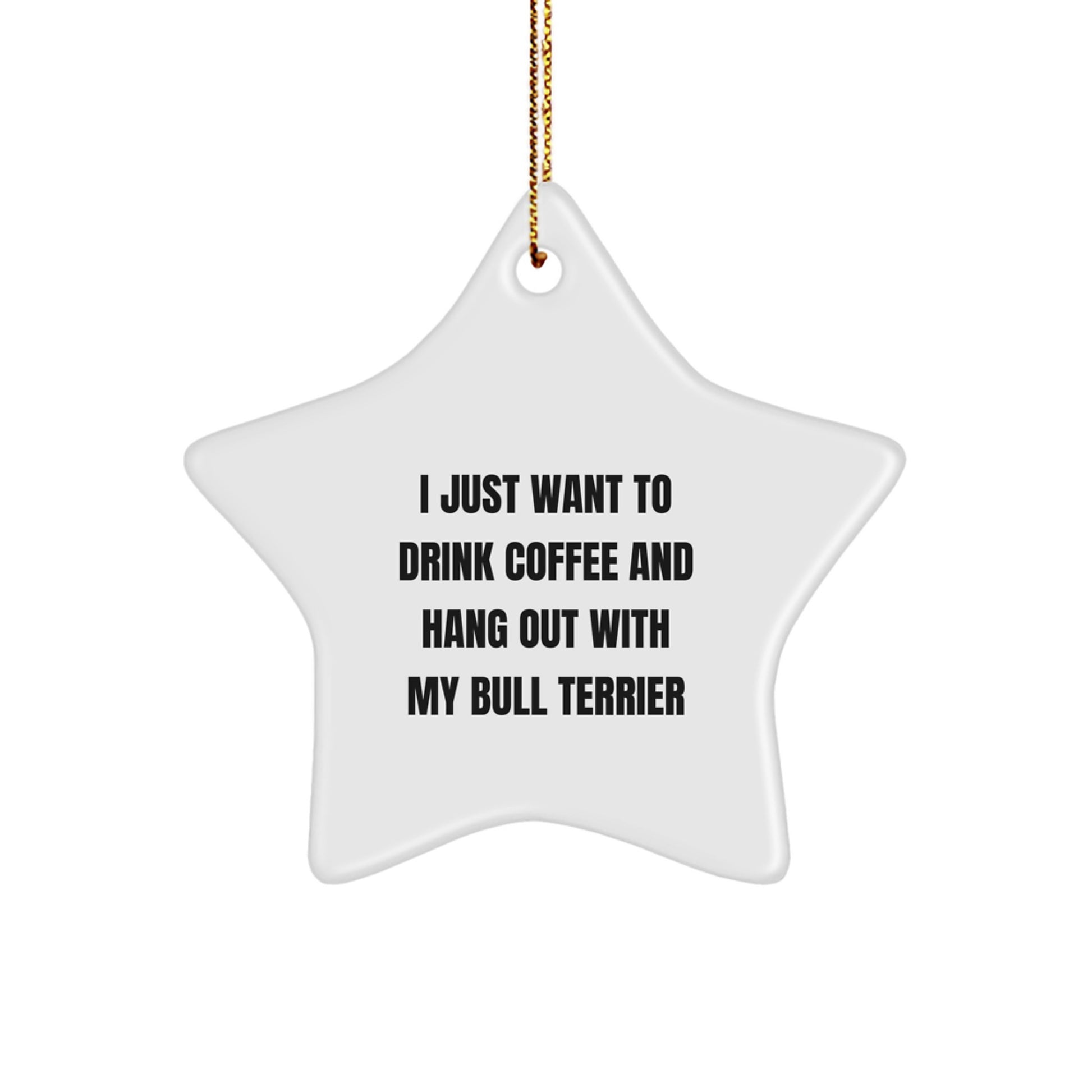 Bull Terrier Dog Gifts, Funny Quote, Star Ornament, Gifts from Friends for Christmas, Unique Inspired Decorations - Image 1