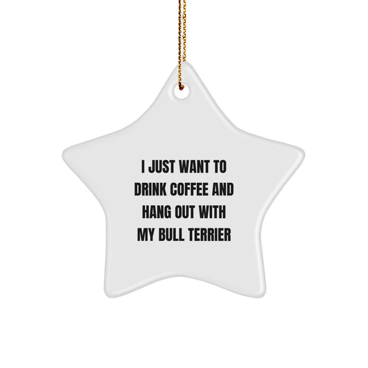Bull Terrier Dog Gifts, Funny Quote, Star Ornament, Gifts from Friends for Christmas, Unique Inspired Decorations - Image 1