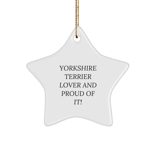 Yorkshire Terrier Dog Gifts, Funny Star Ornament, Gifts from Friends and Family for Yorkshire Terrier Lovers, Christmas Unique Gifts, Star Shaped MDF Ornament - Image 1