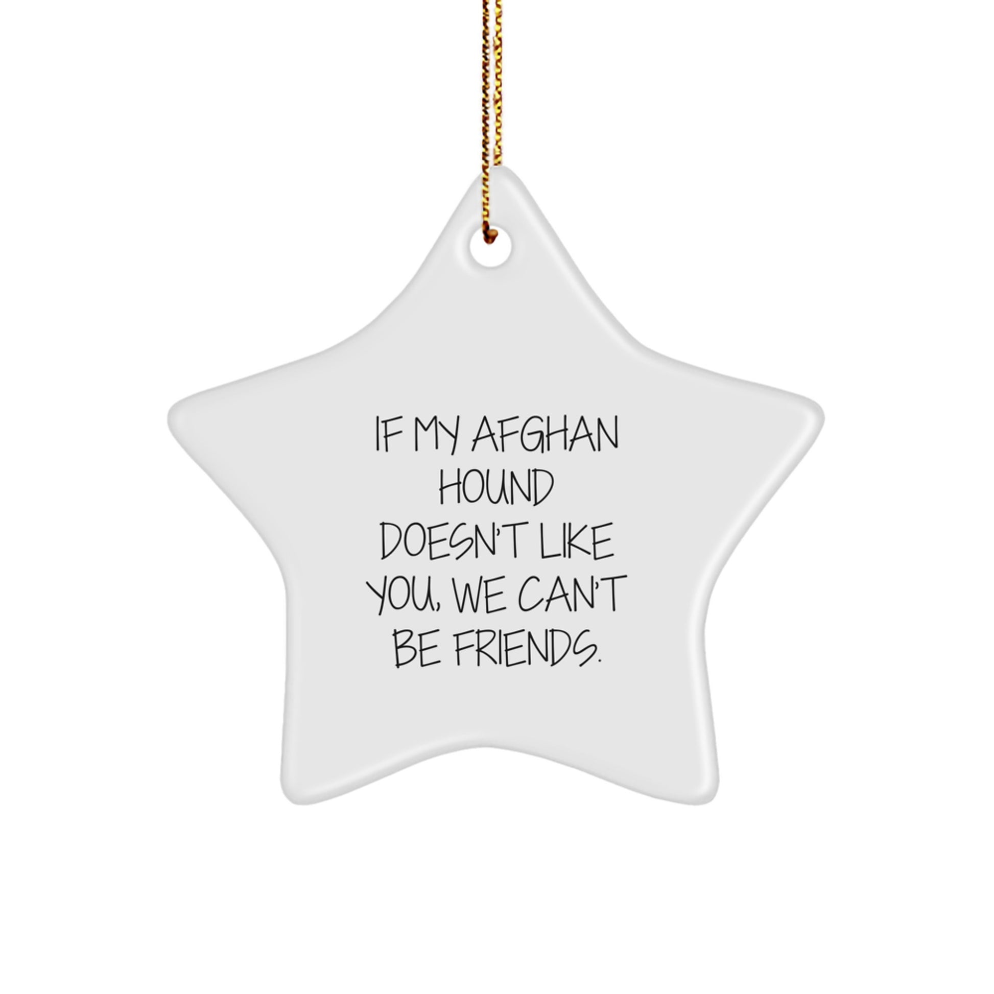 Funny Afghan Hound Dog Gifts from Men, Star Ornament for Afghan Hound Dog, Christmas Unique Gifts - Image 1