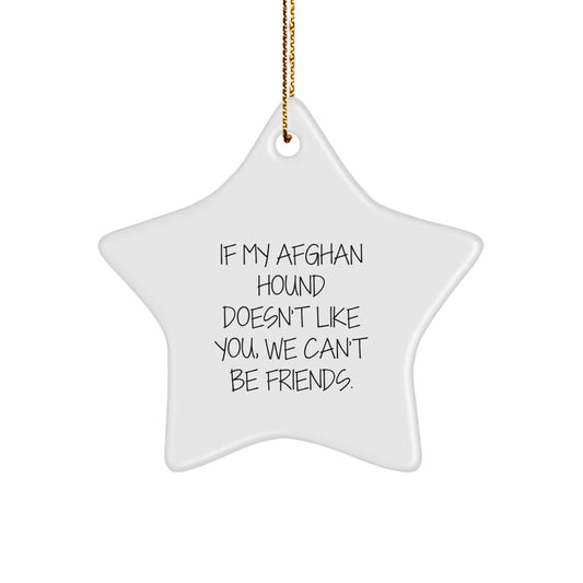 Funny Afghan Hound Dog Gifts from Men, Star Ornament for Afghan Hound Dog, Christmas Unique Gifts - Image 1