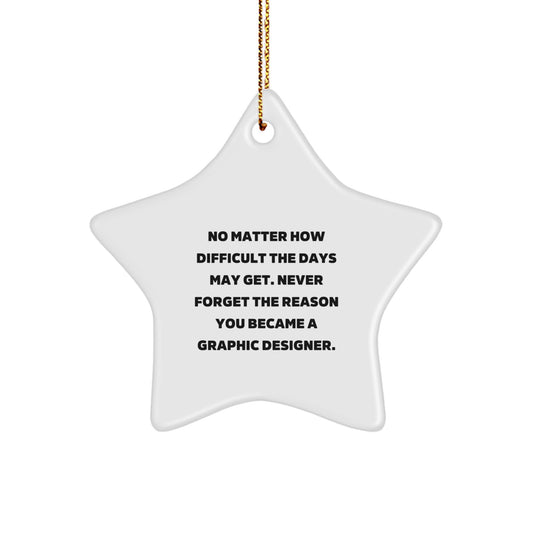 Graphic Designer Inspirational Star Ornament Gifts from Friends to Family - Christmas Unique Gifts for Men Women Coworkers - Image 1