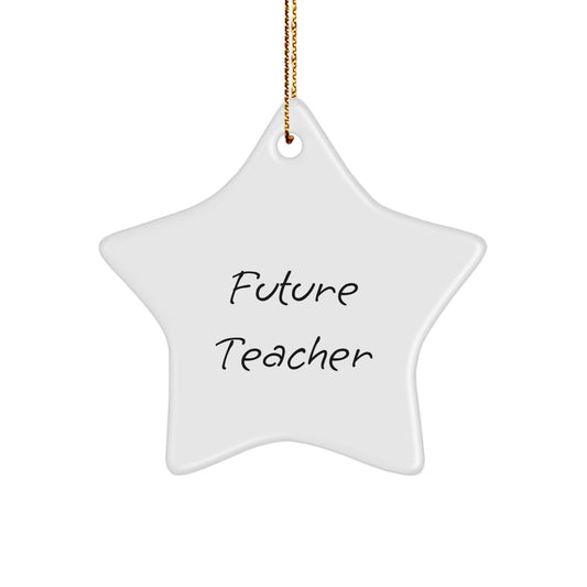 Funny Teacher Gift for Future Teacher, Cute Star Ornament for Christmas Unique Gifts from Friends, 'You're a Star' Quote - Image 1