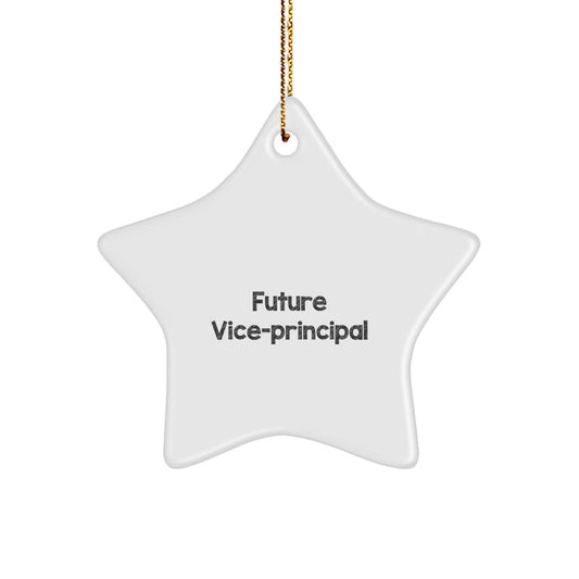Funny Vice-Principal Star Ornament Gifts from Friends, 'A Future Vice-Principal' Quote, White Color, Star Shaped, Perfect for Christmas - Image 1