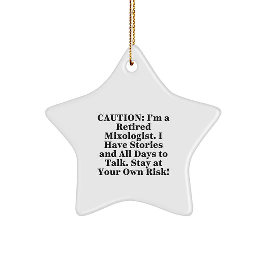 Mixologist Gifts from Friends - Christmas Star Ornament with Funny Quote, Perfect for Men or Women, Gifts for Retired Mixologists, Unique Present for Coworkers, Family, or Friends - Image 1