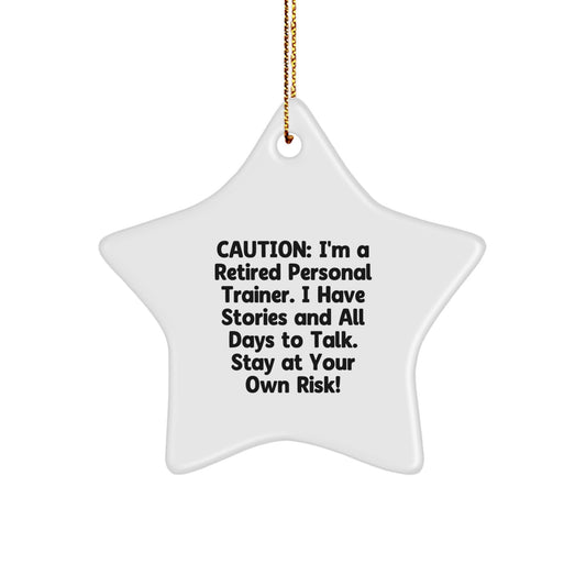 Funny Personal Trainer Gifts from Men to Friends - Star Ornament for Christmas Decor - Image 1