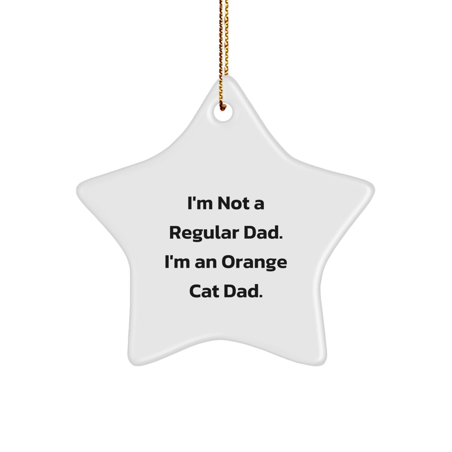 Funny Orange Cat Dad Gifts from Men to Orange Cat Lovers for Christmas - Star Ornament - Image 1