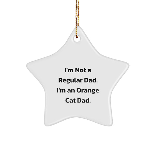 Funny Orange Cat Dad Gifts from Men to Orange Cat Lovers for Christmas - Star Ornament - Image 1