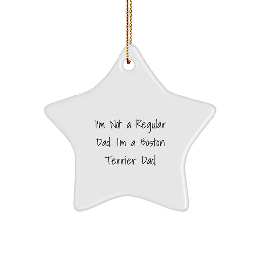 Boston Terrier Dad Star Ornament, Funny Quote Gifts for Him, From Dad to Boston Terrier Lover, Christmas Unique Gifts - Image 1