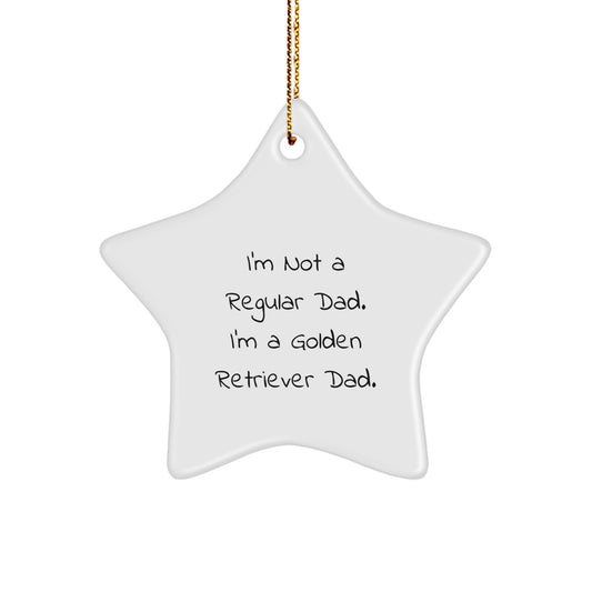 Golden Retriever Dad Star Ornament, Funny Quote Gifts from Men to Golden Retriever Dog Owners, Christmas Unique Gifts - Image 1