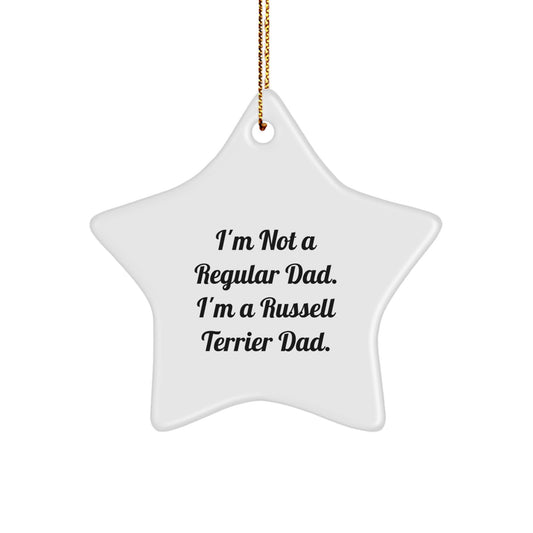 Russell Terrier Dad Gifts, Funny Quote Star Ornament, Christmas Unique Gifts from Friends to Family, Gifts for Russell Terrier Dog Lovers - Image 1