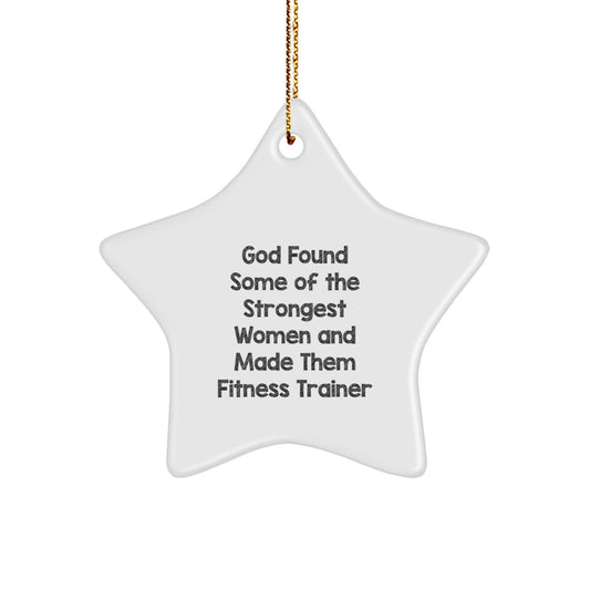 Fitness Trainer Gifts, Funny Quote Star Ornament, Inspirational Motivation, Gifts from Friends, Gifts for Fitness Enthusiasts, Durable MDF Star Shaped Decoration for Christmas Unique Gifts - Image 1