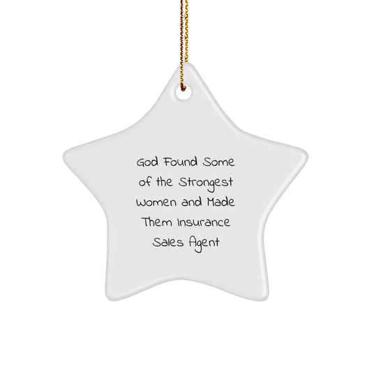 Insurance Sales Agent Star Ornament, Funny Gifts from Friends, Women or Family for Christmas - Image 1