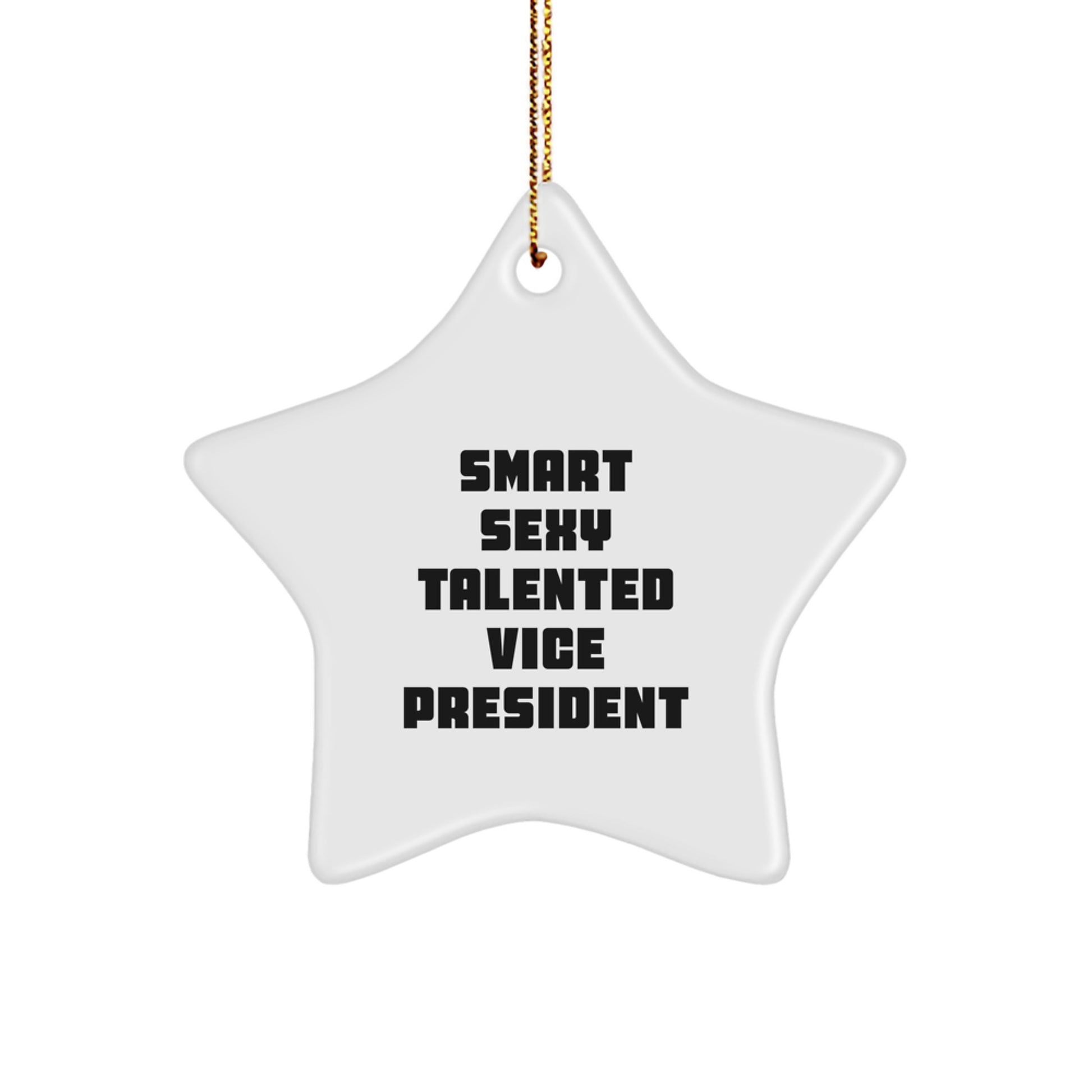 Funny Vice President Star Ornament, 'Smart Sexy Talented' Quote, Christmas Unique Gifts for Men or Women Friends Family - Gifts from Coworkers to Vice President - Image 1