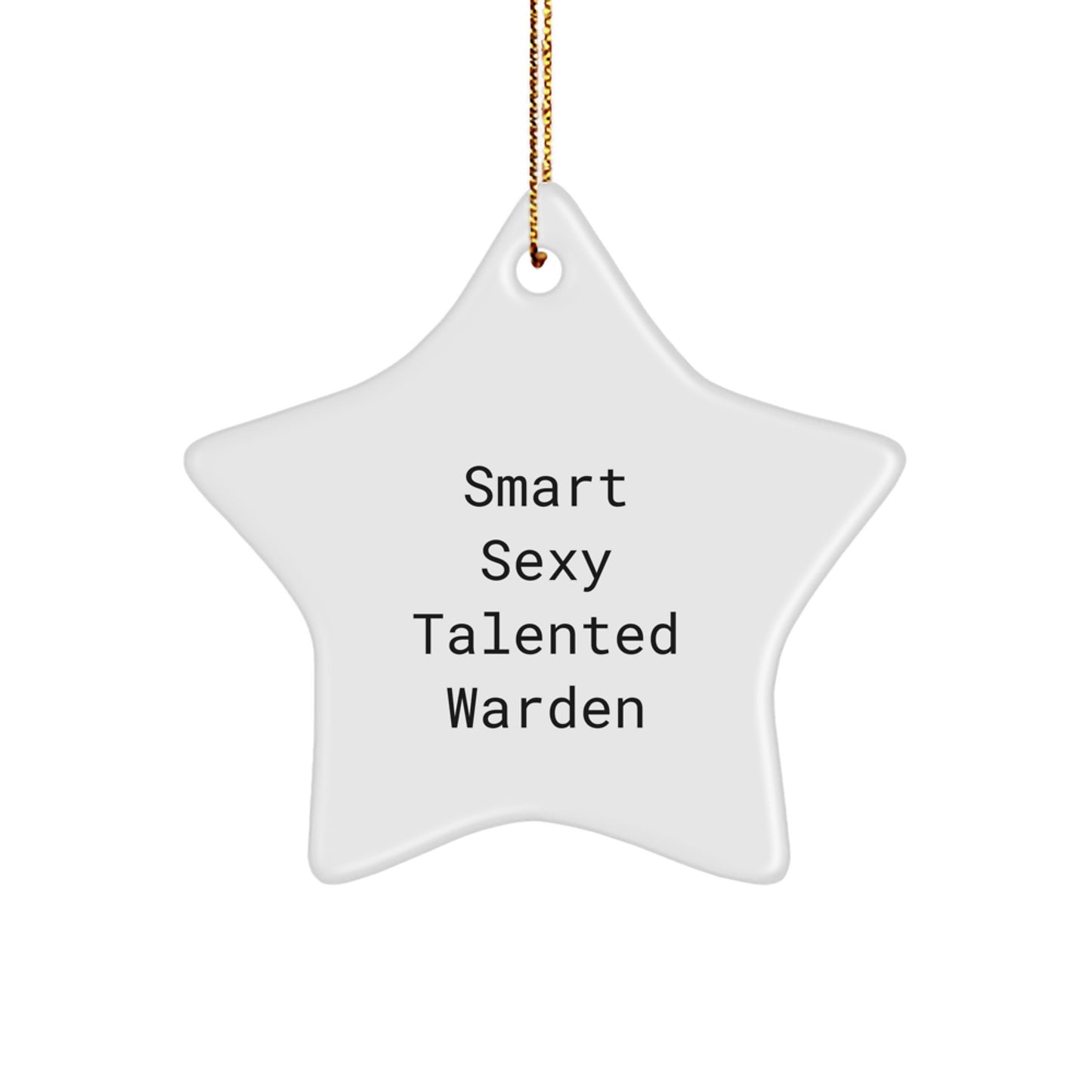 Funny Warden Star Ornament Gifts from Men to Funny Smart Sexy Talented Warden Friends this Christmas - Image 1